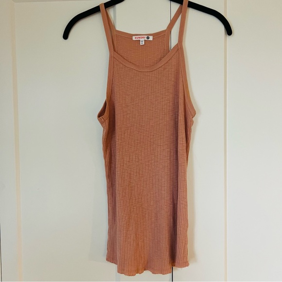 Sundry Bundle of 3 Strappy Tank Tops in Coral, Adobe, and Tan/White Size XS (0) - Picture 9 of 16